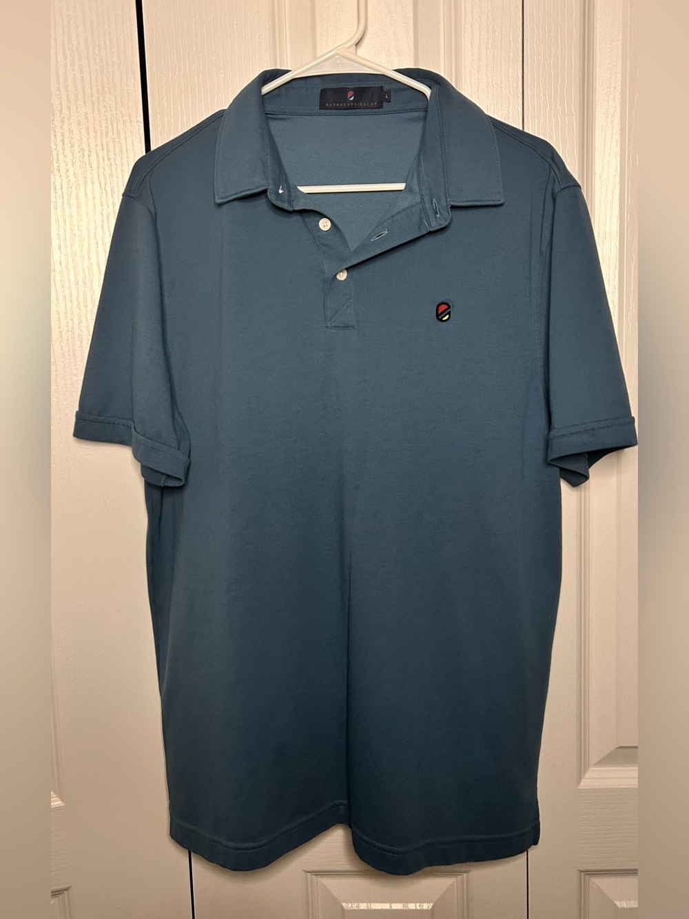 Extracurricular Men's Short Sleeve Collared Golf Polo Size Large Blue Teal‎